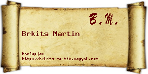 Brkits Martin névjegykártya